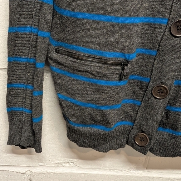 THEORY (Large) Cotton Cashmere Blend Button V-neck Cardigan Sweater - Picture 3 of 7